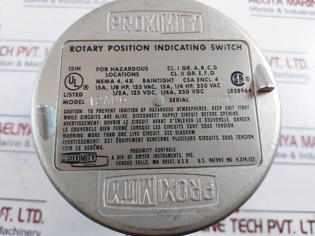 Proximity 12Ad6 Rotary Position Indicating Switch 12Ad6