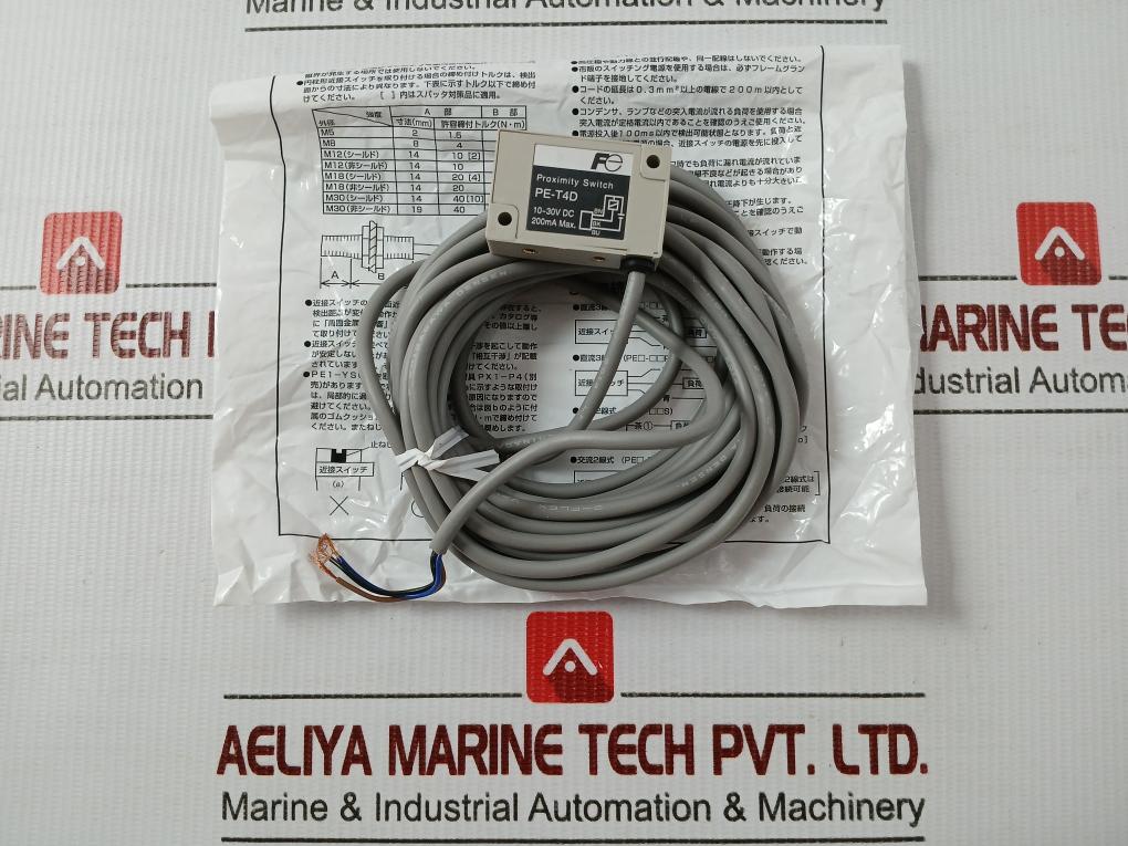 Proximity Switch Pe-t4D Fuji Electric 10-30Vdc 200Ma 16Ft