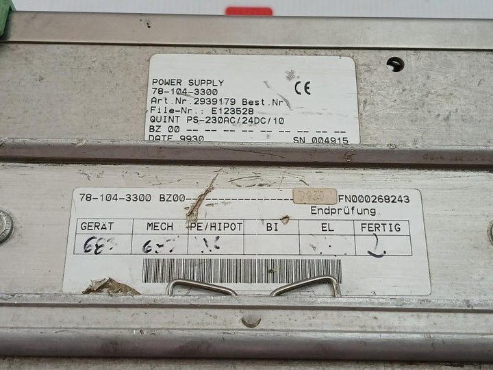 Ps-230Ac/24Dc/10 Power Supply 24Vdc/10A Phoenix Contact Quint
