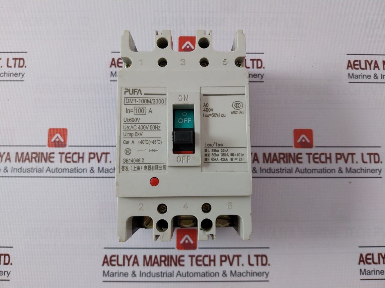 Pufa Dm1-100M/3300 Circuit Breaker 690V Ac 400V 50Hz 100A
