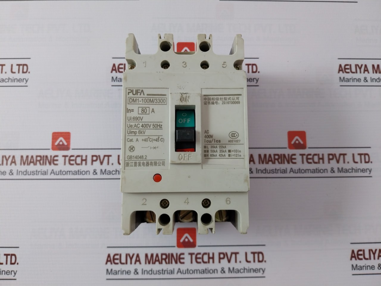 Pufa Dm1-100M/3300 Circuit Breaker Ac 400V 50Hz A021027