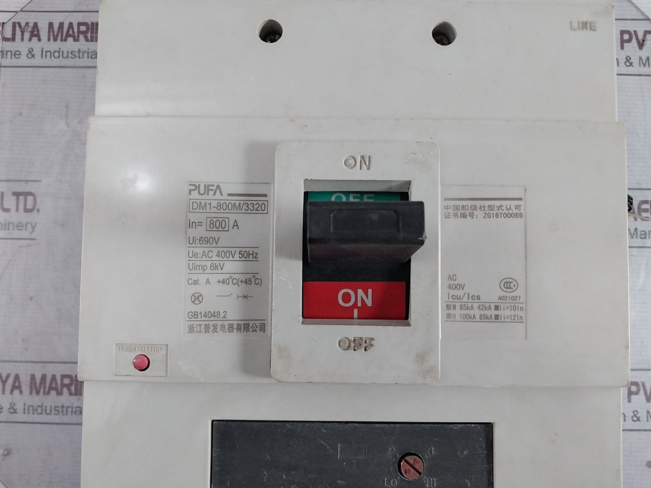 Pufa Dm1-800M/3320 Air Circuit Breaker Ac 400V 50Hz Gb14048.2 A021027