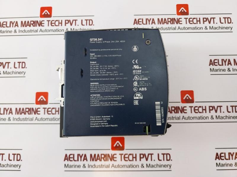 Puls Dimension Qt20.241 Power Supply 3-phase, 24V, 20A, 480W