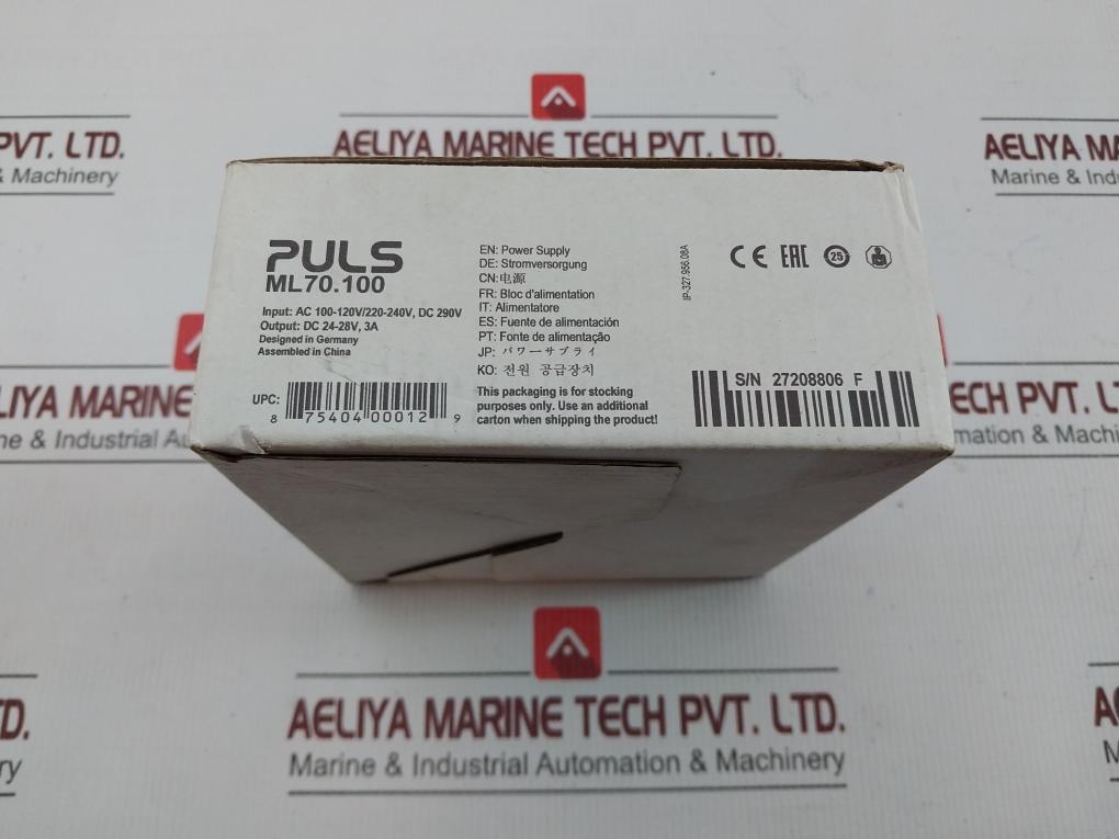 Ml70.100 Din Rail Power Supply Puls 24Vdc 3A 72W
