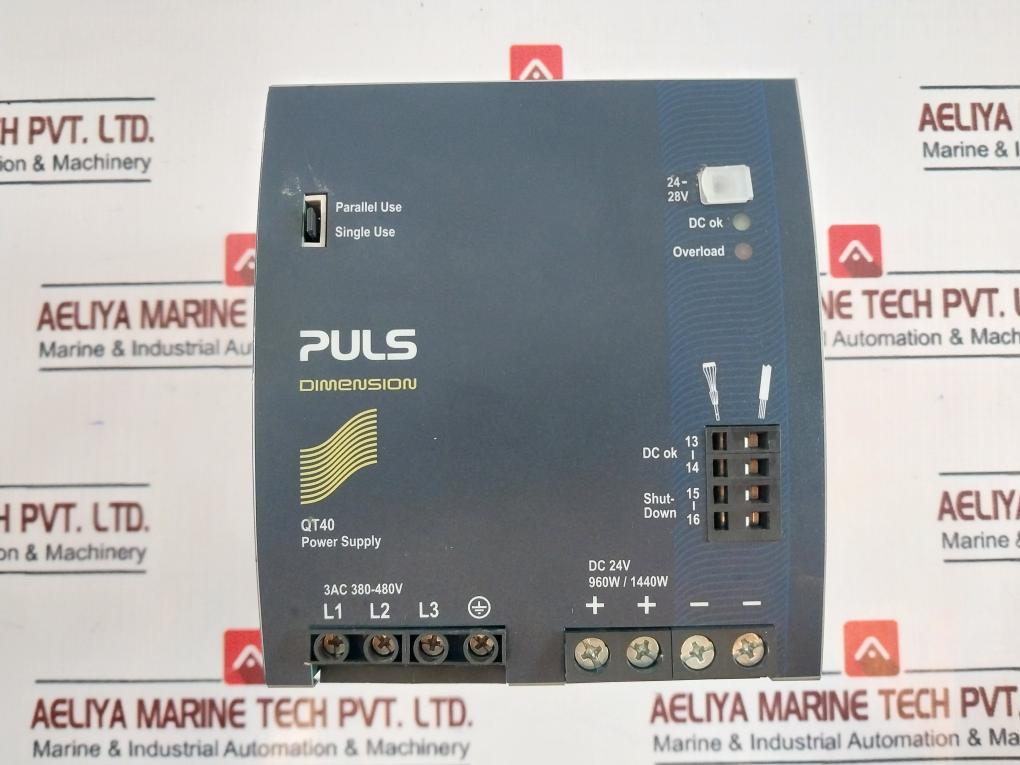 Puls Qt40.241 3-phase Power Supply 24V 40A 3Ac 380-480V 374.920.00B