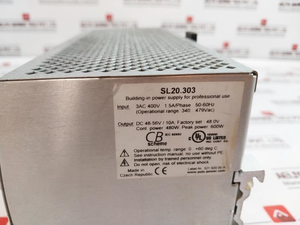 Puls Sl20.303 3-phase Din Rail Power Supply 3Ac 400V 1.5A/Phase 50-60Hz