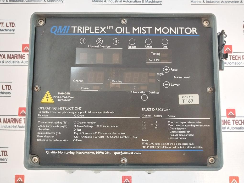 Qmi Triplex Nw6 2Hl Oil Mist Monitor 110/240Vac