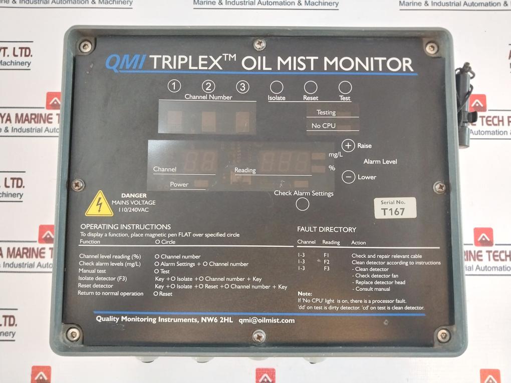 Qmi Triplex NW6 2HL Oil Mist Monitor 110/240VAC