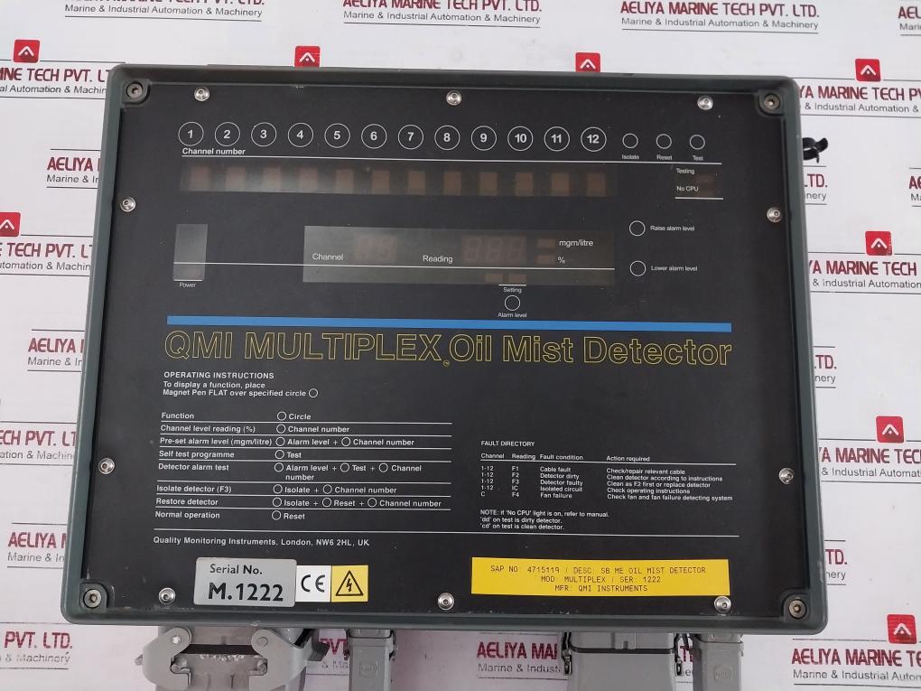 Quality Monitoring Instruments Oil Mist Detector System Gd02-15D0400A 18 24Vdc