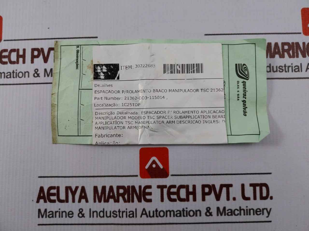 Queiroz Galvao 21362-dd3-115014 Spacer For Manipulator Arm Bearing