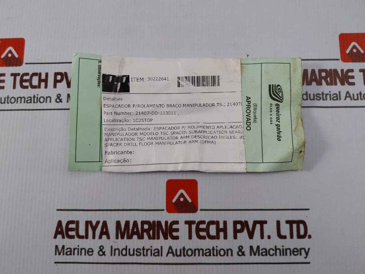 Queiroz Galvao 21407-dd-113011 Spacer For Manipulator Arm Bearing 21407,30222641