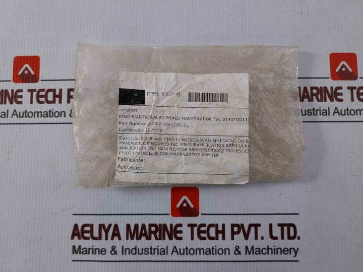 Queiroz Galvao 21407-dd-113012 Pivot Pin For Drill Floor Manipulator Arm