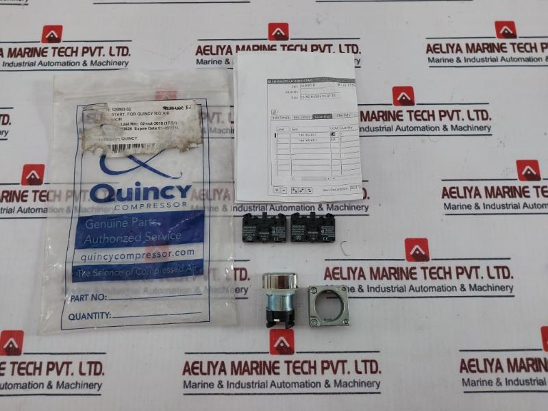 Quincy 129863-02 Green Pushbutton W/Siemens 3Sb3400-0B Contact Block Kit