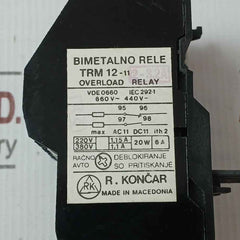 R.Koncar Trm 12-11 Overload Relay 380V 6A
