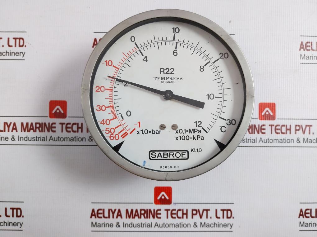 R22 Refrigeration Pressure Gauge -60 To 30°C Tempress