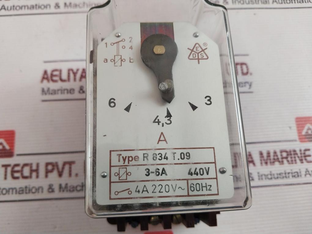 R 834 T.09 Overcurrent Protection Relay 3-6A 440V