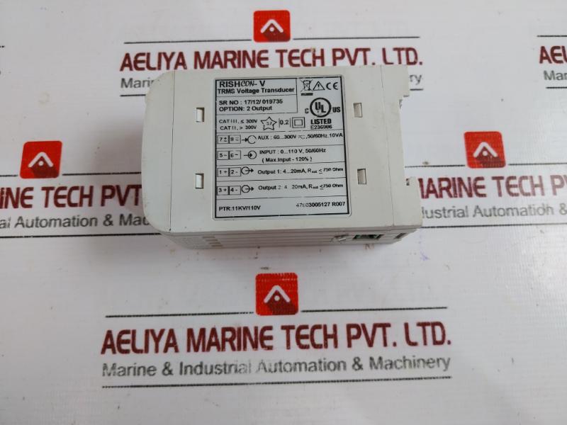 RISHABH RISH CON-V Input: 0…110V, 50/60 Hz Output: 4…20mA, REXT 750Ω Power Transducer