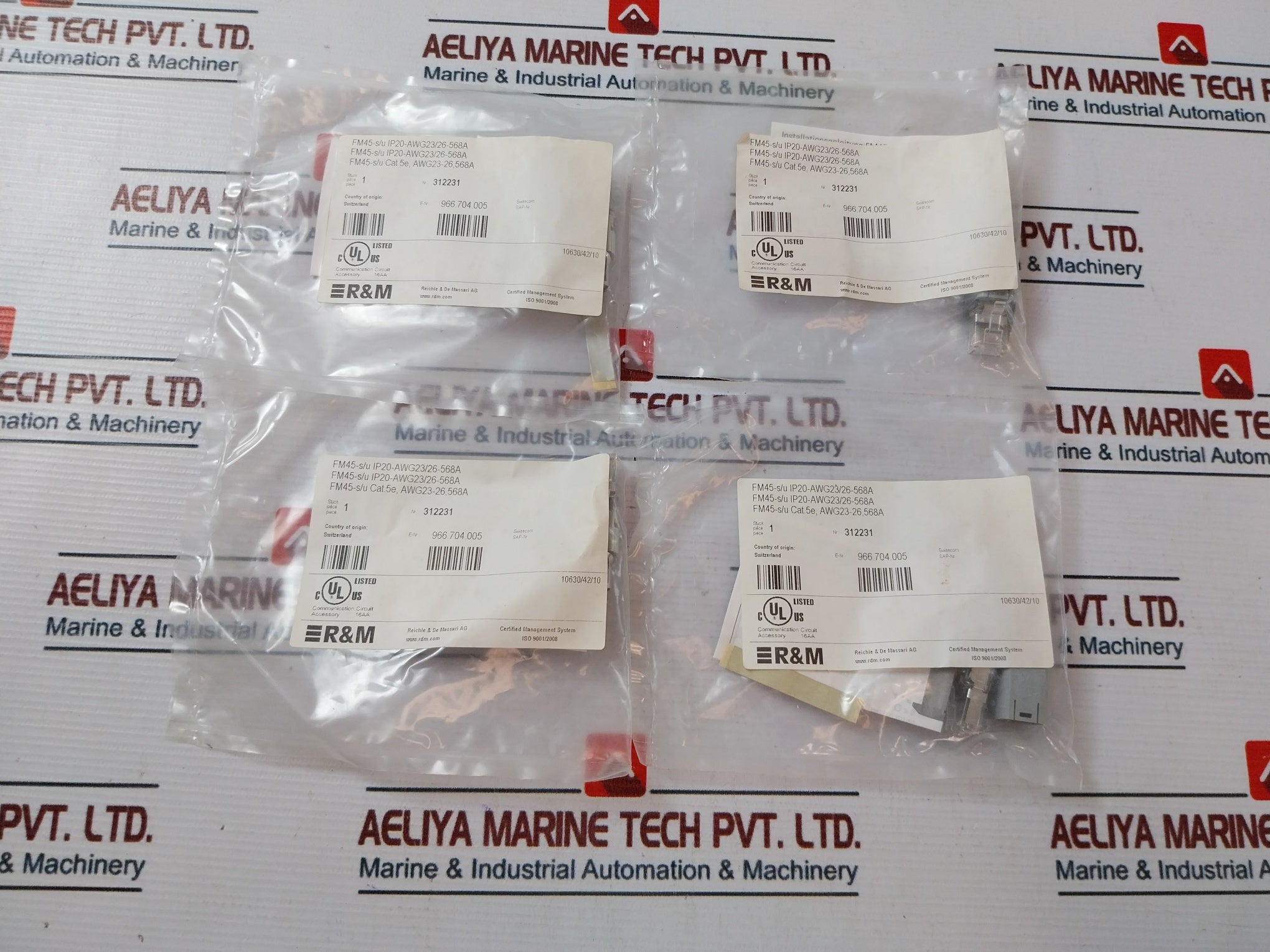 R&M Fm45-s/U Ip20-awg23/26-568A Plug And Plastic Housing