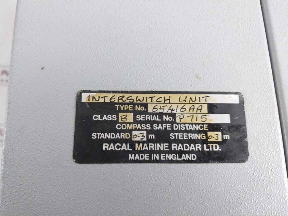 Racal Marine Radar 65416Aa Interswitch Unit 0.3M Class B