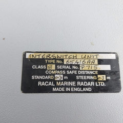 Racal Marine Radar 65416Aa Interswitch Unit 0.3M Class B