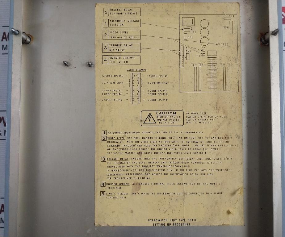 Racal Marine Radar 65416Aa Interswitch Unit 0.3M Class B