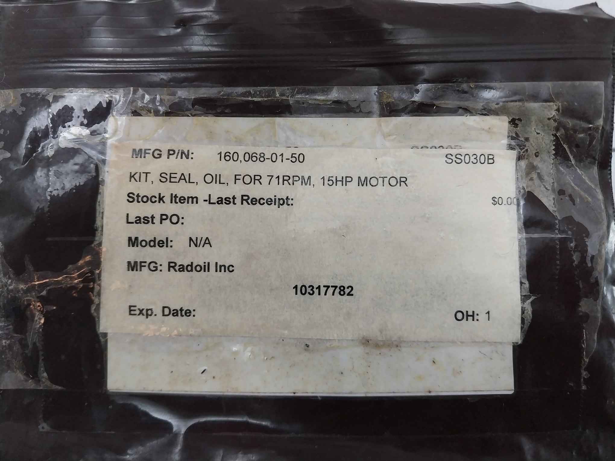 Radoil 160068-01-50 Oil Seal Kit 71Rpm 15Hp Rev A