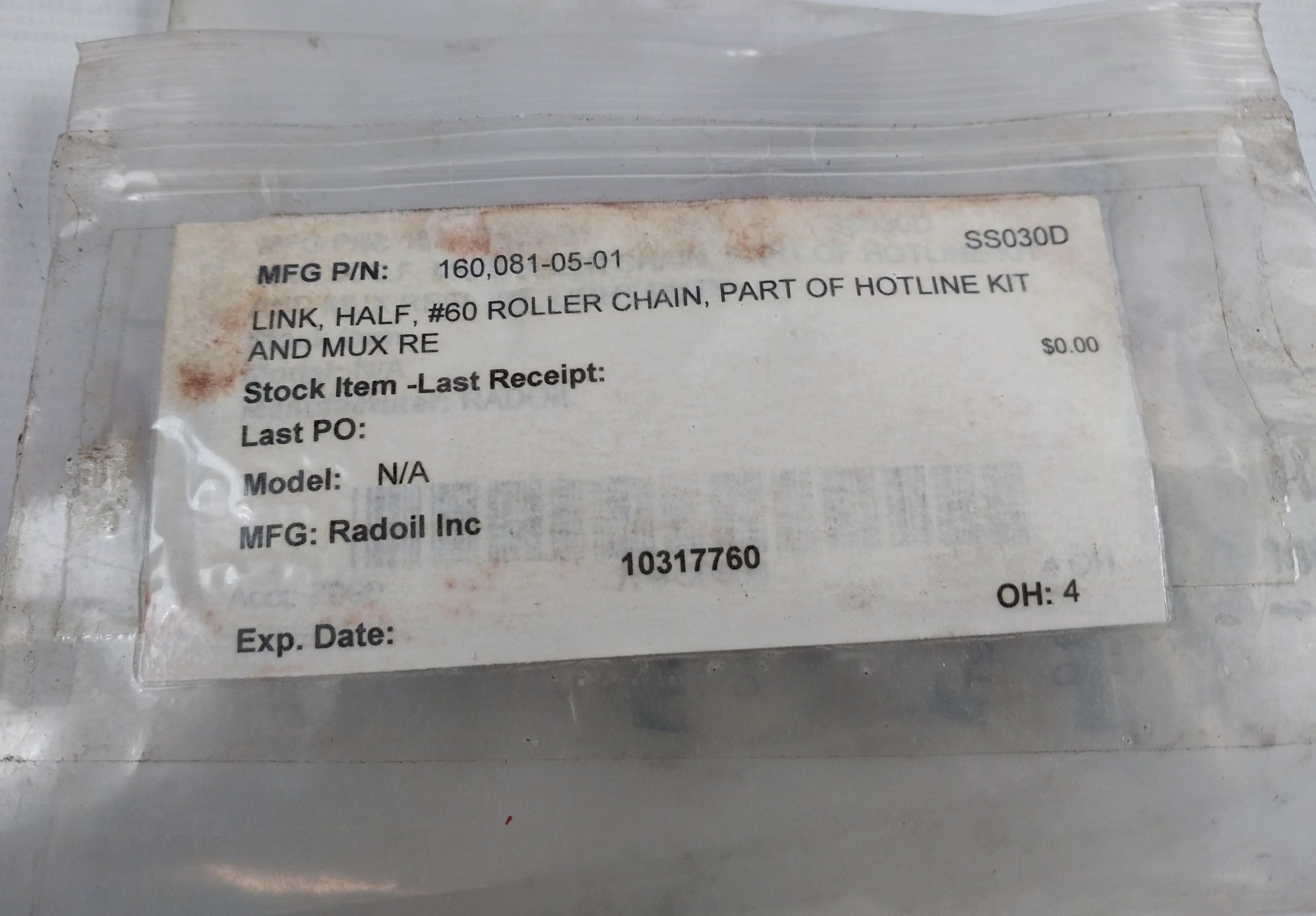 Radoil 160,081-05-01 Link Half Roller Chain Part Of Hotline Kit And Mux Re