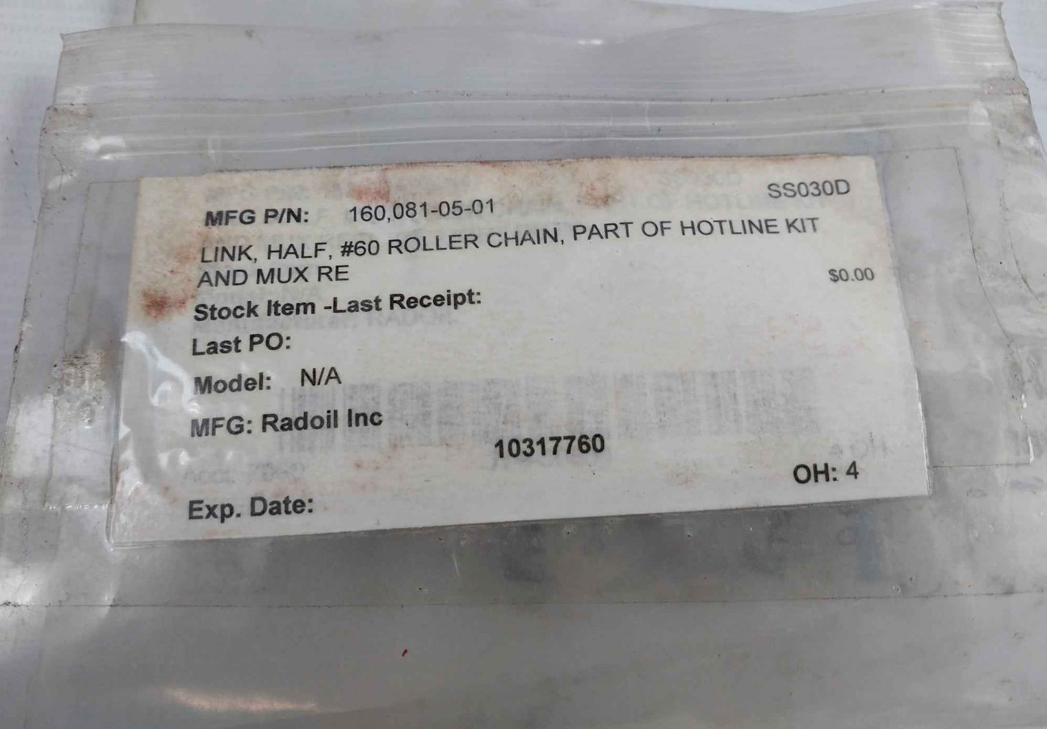 Radoil 160,081-05-01 Link Half Roller Chain Part Of Hotline Kit And Mux Re