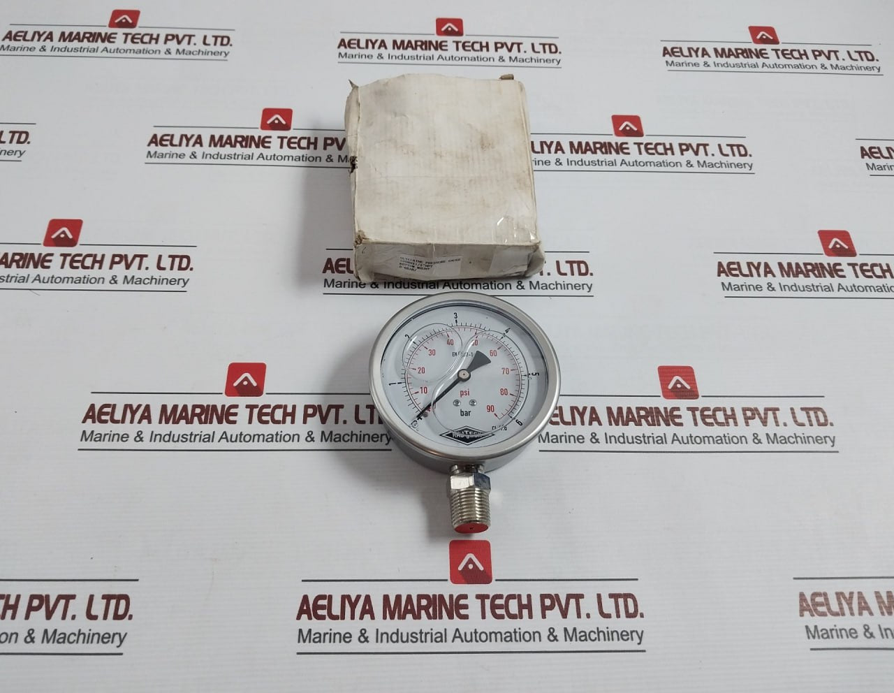 Rajtech En 837-1 Glycerine Pressure Gauge 0-90 Psi/0-6 Bar