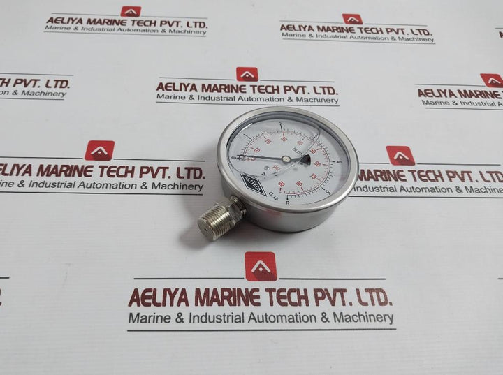Rajtech En 837-1 Glycerine Pressure Gauge 0-90 Psi/0-6 Bar
