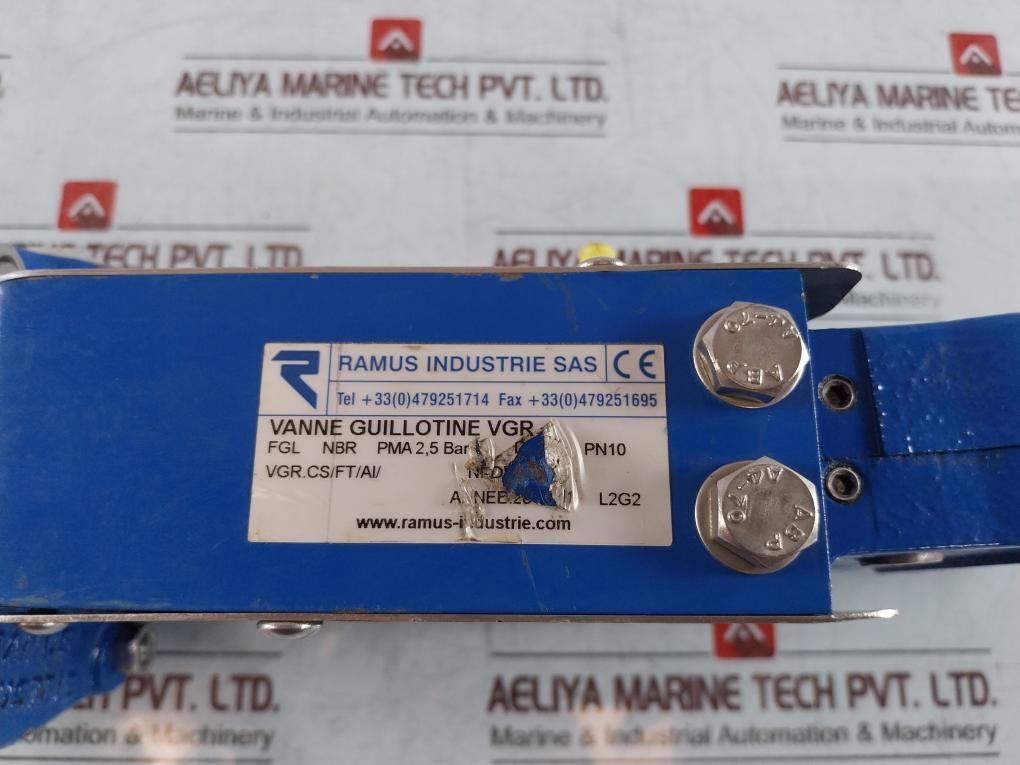 Ramus Vgr Guillotine Knife Gate Valve Dn50 Pn10 Pneumatic Actuator