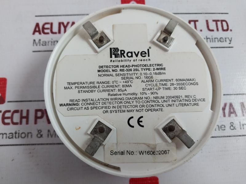 Ravel Re-326 2sl Photoelectric Smoke Heat Temperature Detector Head 2-wire 60ma