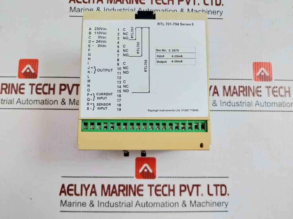 Rayleigh/Raytel  Series Ii Output 4-20Ma 230Vac Process Signal Conditioner Rtl 702