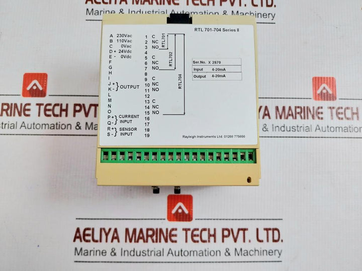 Rayleigh/Raytel  Series Ii Output 4-20Ma 230Vac Process Signal Conditioner Rtl 702
