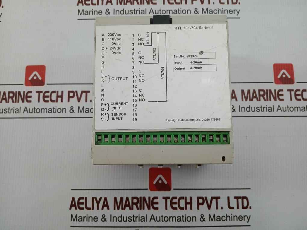 Raytel Temperature Controller 230Vac Output 4-20Ma Part No Rtl 704