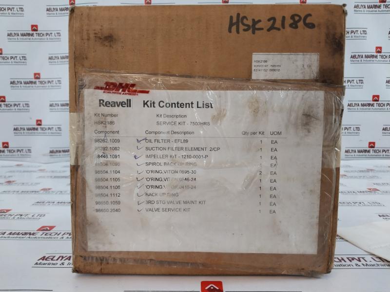 Reavell Hsk2186 98262.1062 Service Kit 7500Hr Filter Valve Impeller Spares