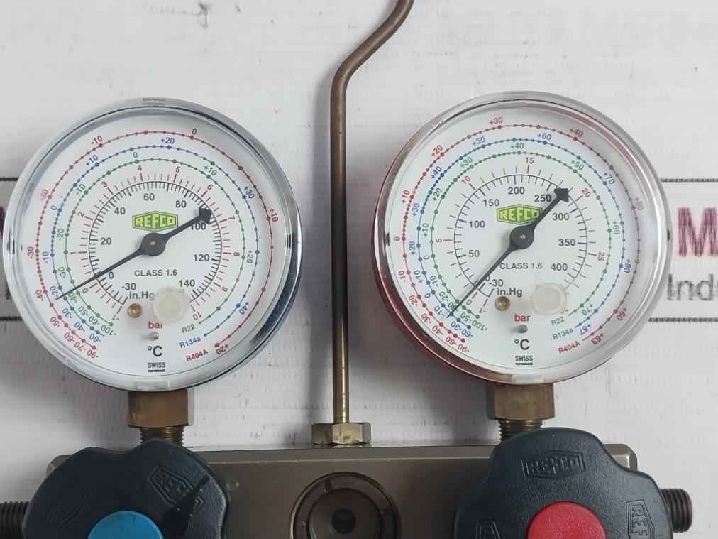 Refco Refrigeration Service Manifold With Charging Hose Set 30 Bar/430 Psi