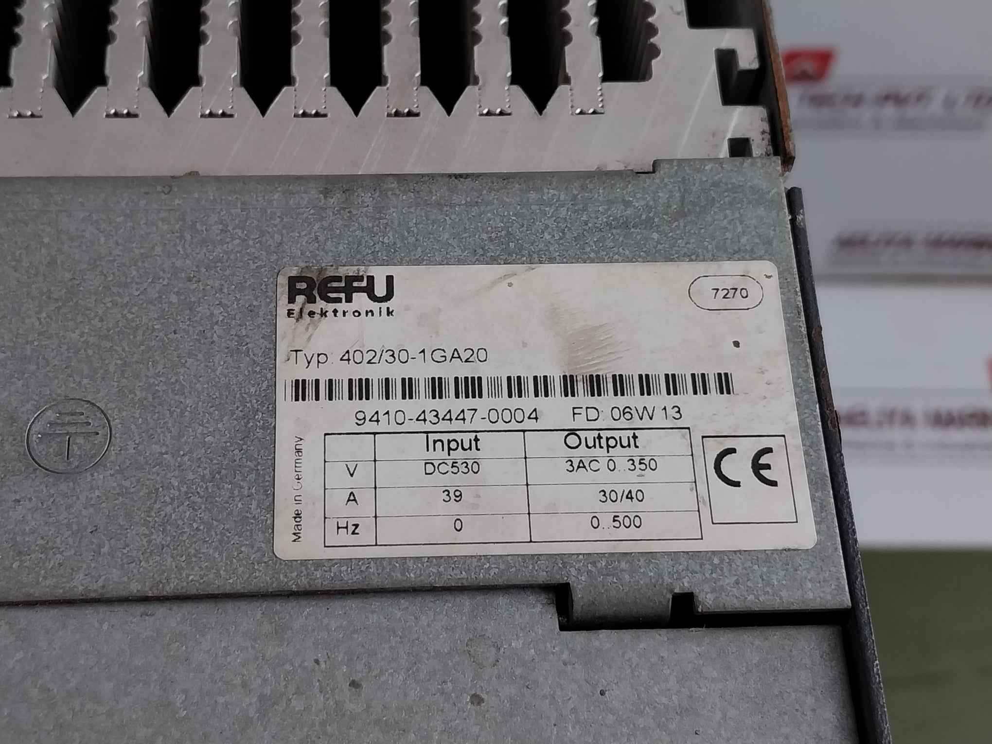 Refu 402/30-1Ga20 Power Conversion Module Dc 530V 39A 9410-43447-0004