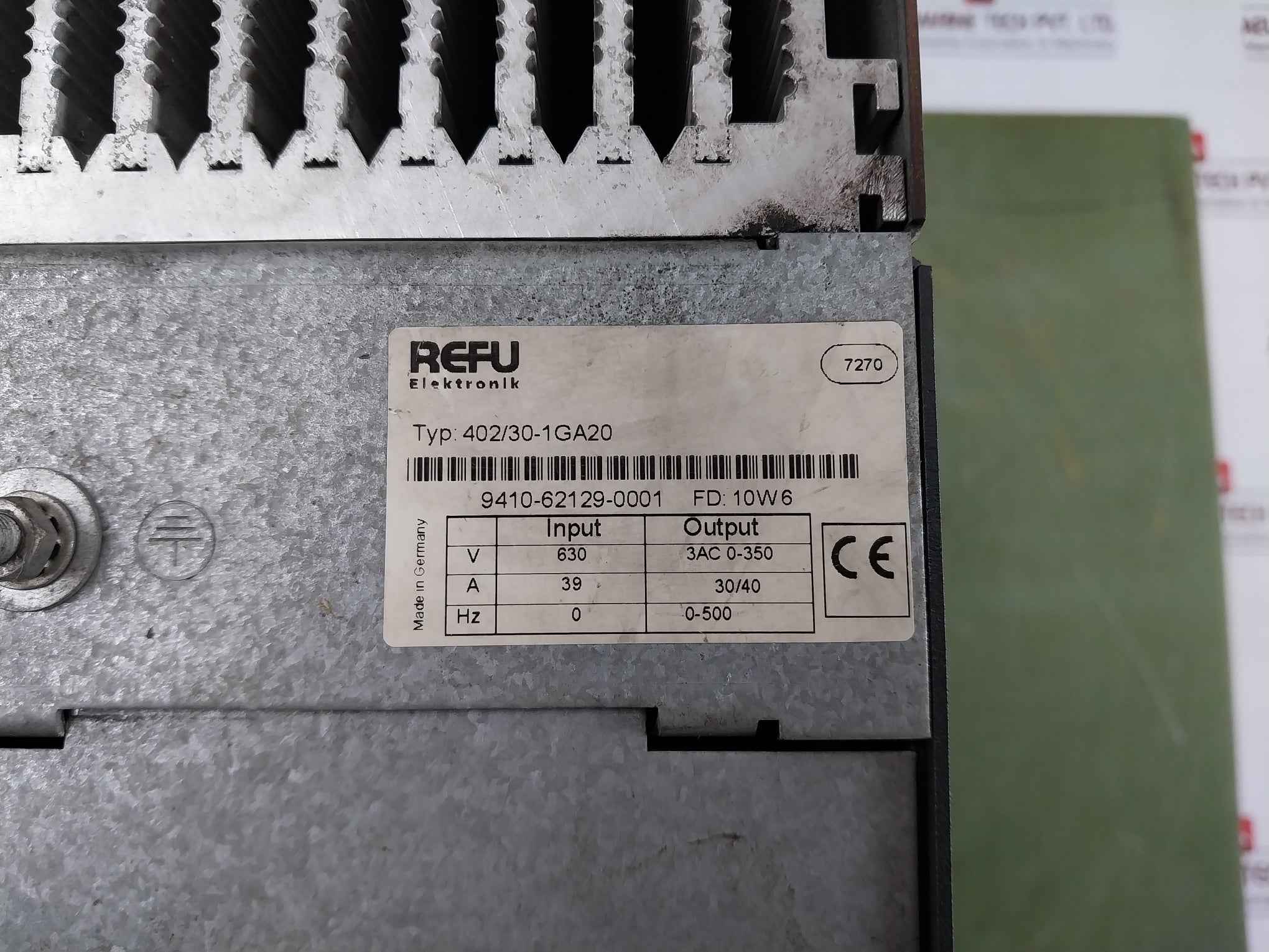 Refu 402/30-1Ga20 Power Conversion Module Rev: C 360V 39A 3Ac 0-350V 0-500Hz