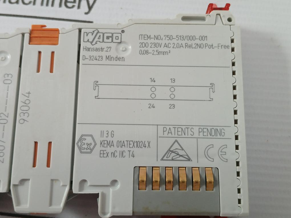 Relay-Output-Module-750-513-000-001-Wago-230Vac-2-0A-0-08-2-5Mm2-209997-8