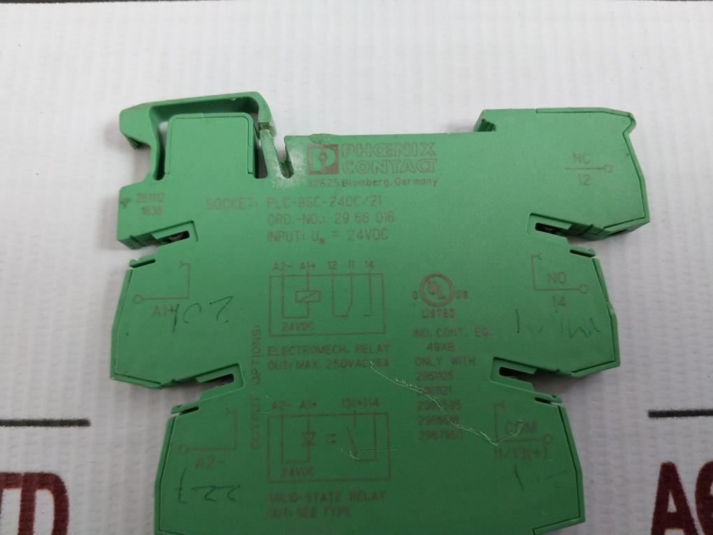 Relay Socket 24V Dc part no Plc-bsc-24Dc/21 2966016 Phoenix Contact