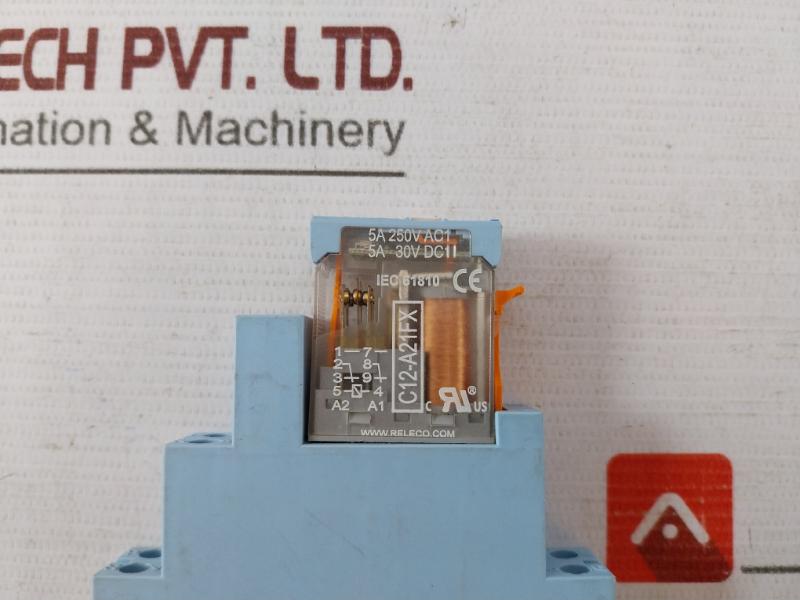 Releco C12-a21Fx Power Relay With Socket Base 7A/250Vac