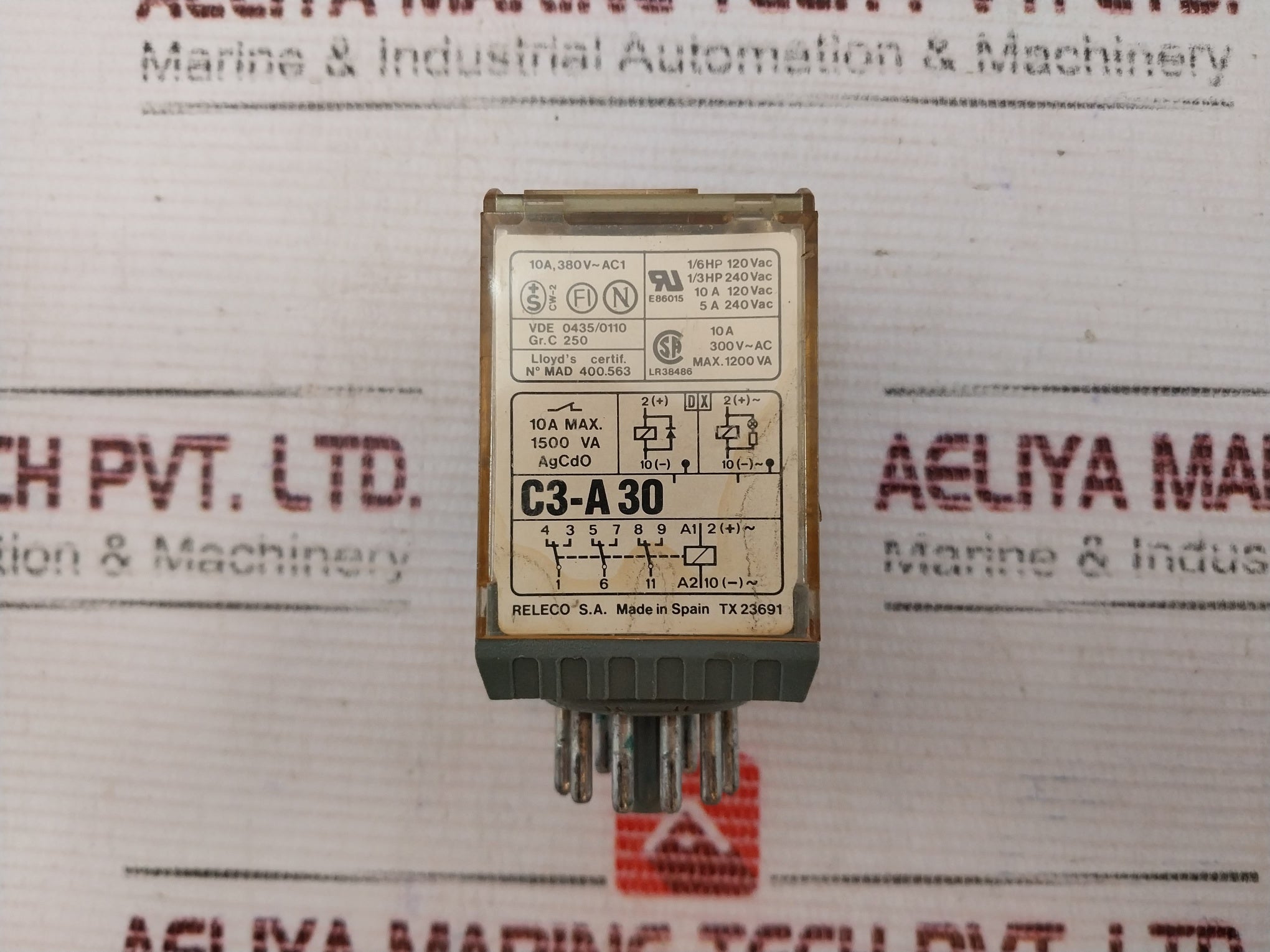 Releco C3-a 30 Power Relay With Base 10A, 380V