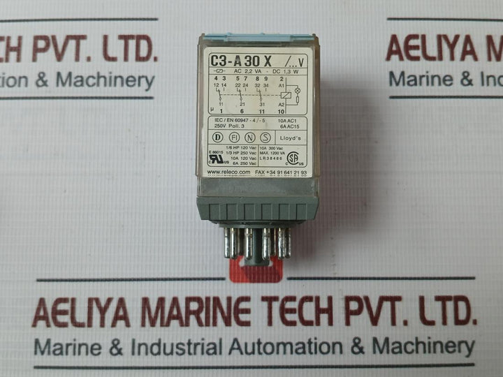 Releco C3-a30X Power Relay With Socket S3-b Ac230V 10A 120Vac 6A 250Vac 1200Va