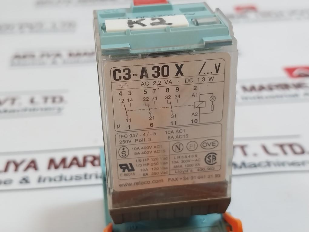 Releco C3-a30x/...v 3 Poll Relay With S3-b Base