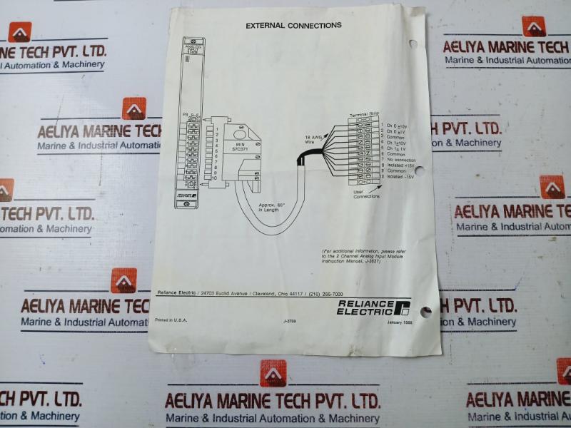 Reliance Electric 57C409 2-channel Analog Input Module 0-57409-j +/- 15V Dc
