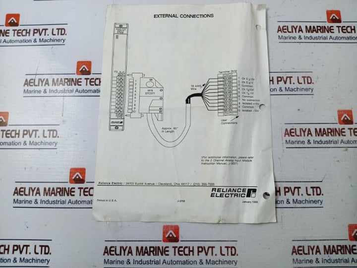 Reliance Electric 57C409 2-channel Analog Input Module 0-57409-j +/- 15V Dc