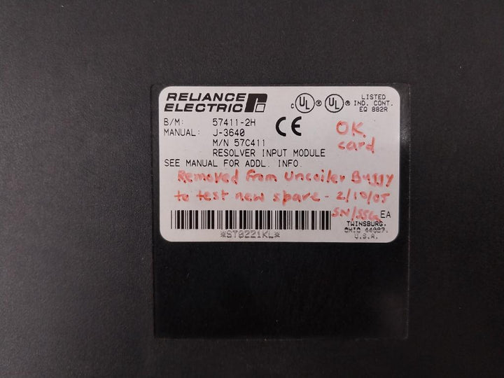 Reliance Electric 57C411 Resolver Input Module 57411-2H
