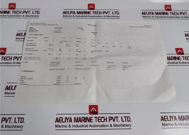 Renu Electronics Pzm-720-24-b Operator Interface Panel W/ Mounting Hardware Set