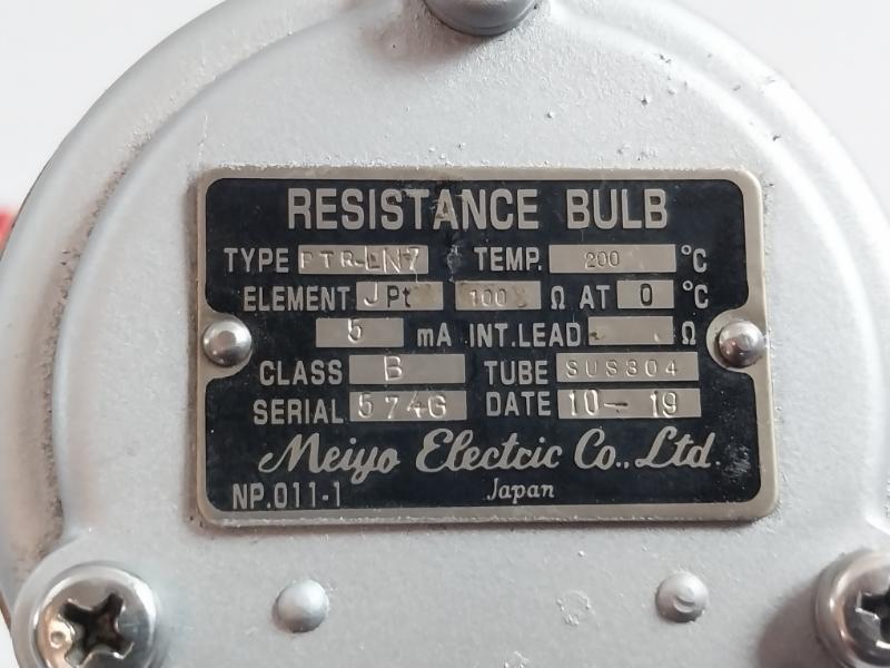 Resistance Bulb Ptr-ln7 Meiyo Electric 5 Ma L-70, D-12, T-3/4 Npt= Mm